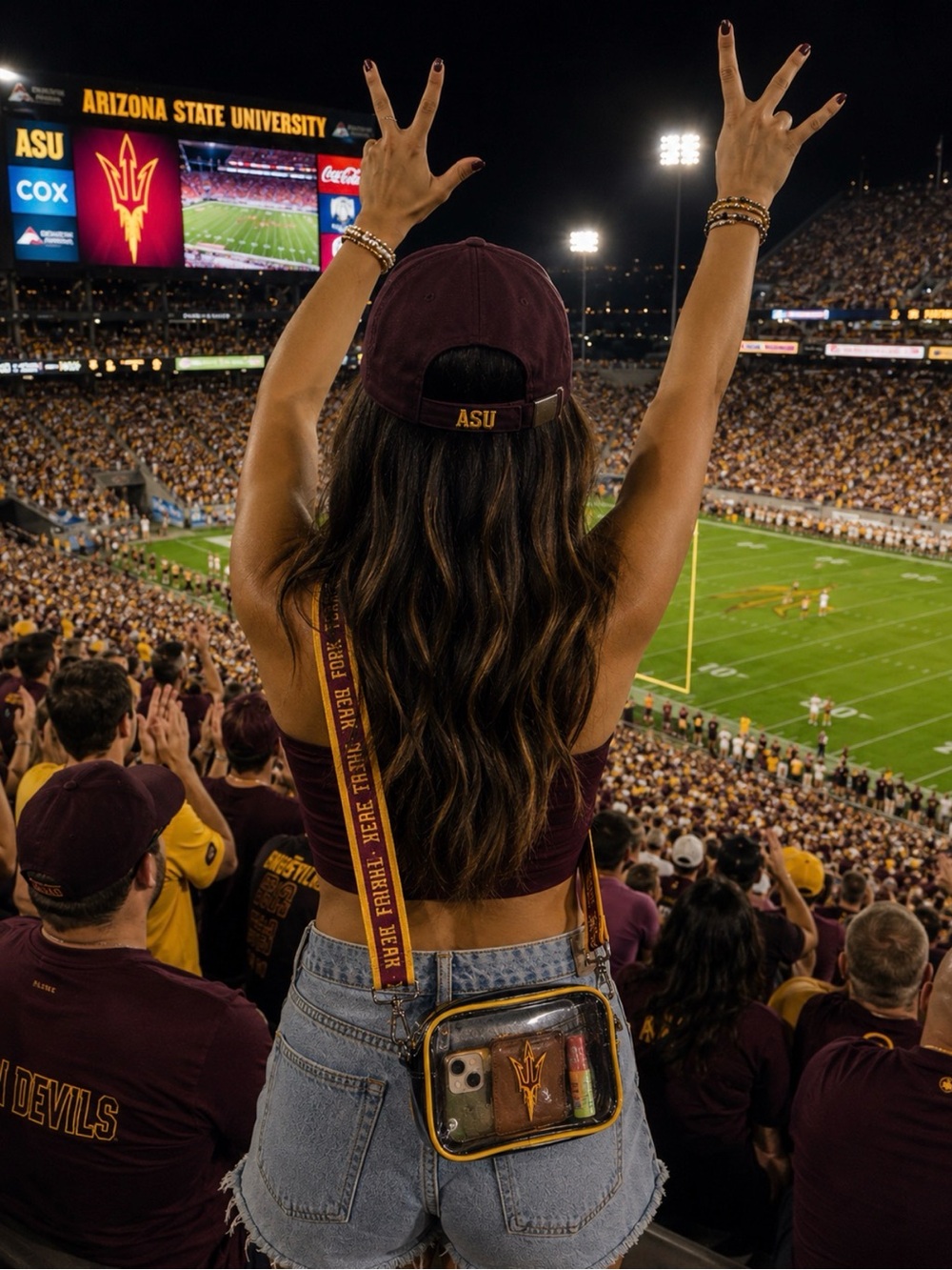 FOCO- ASU Sun Devils Fear the Fork Clear Stadium Crossbody Bag 🏈 🔱